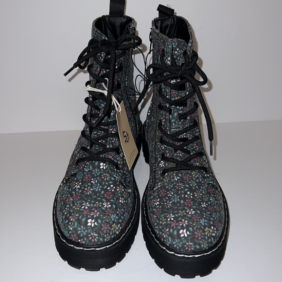 Sincerely Jules Harley Floral Combat Boots Size - Picture 3 of 8